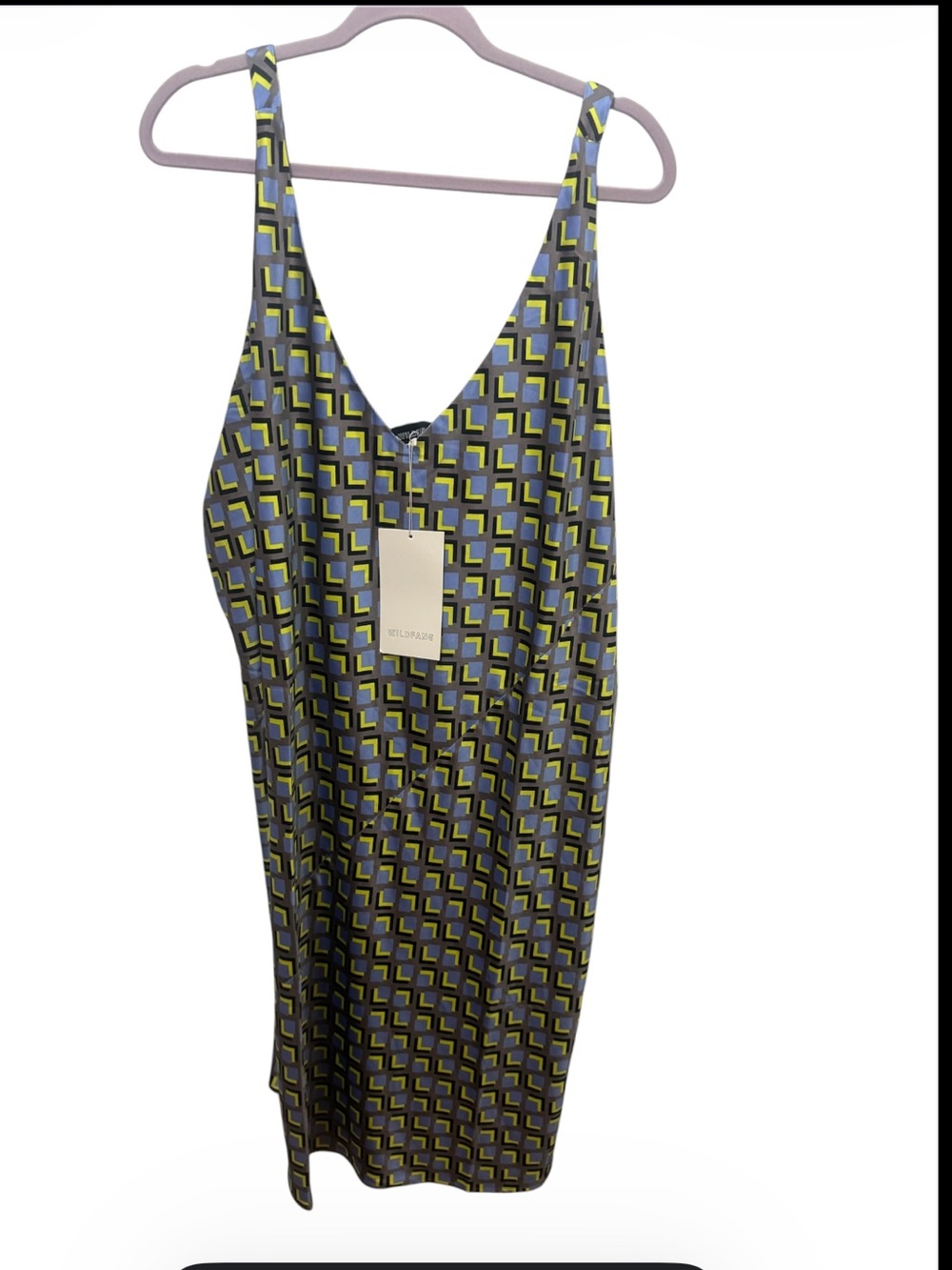 Wildfang Empower Geometric Slip Midi Dress Size 2X